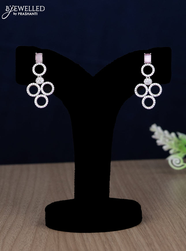 Zircon necklace with baby pink and cz stones