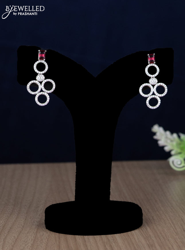 Zircon necklace with ruby and cz stones