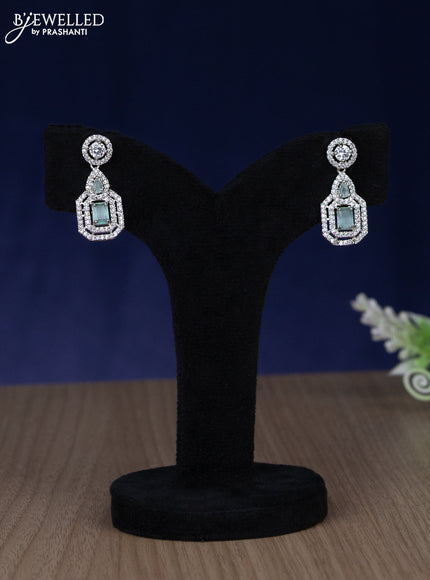 Zircon necklace with mint green and cz stones