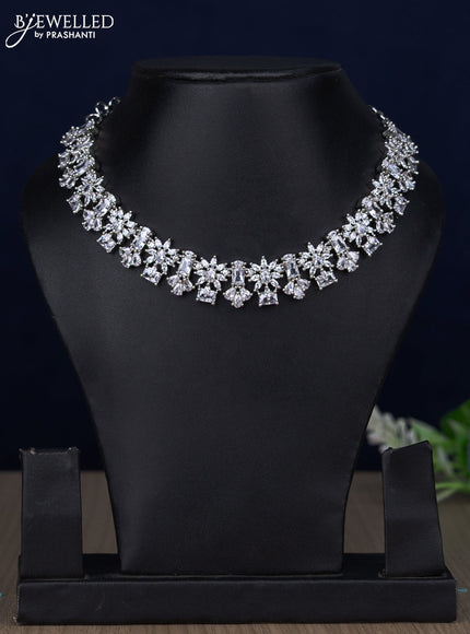 Zircon necklace with cz stones