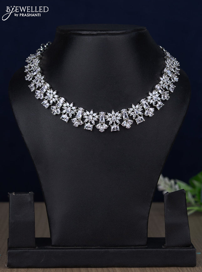 Zircon necklace with cz stones