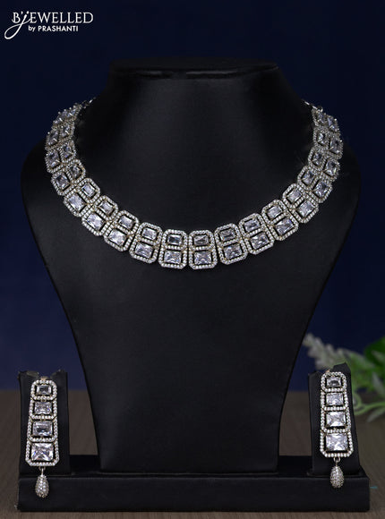 Zircon necklace with cz stones