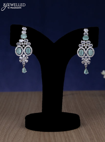 Zircon necklace with mint green and cz stones