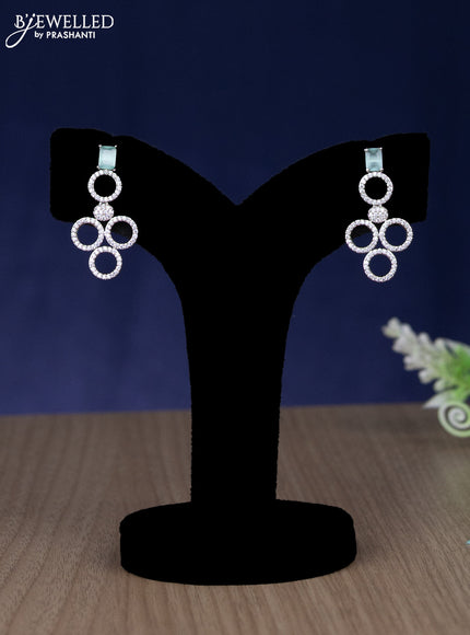 Zircon necklace with mint green and cz stones