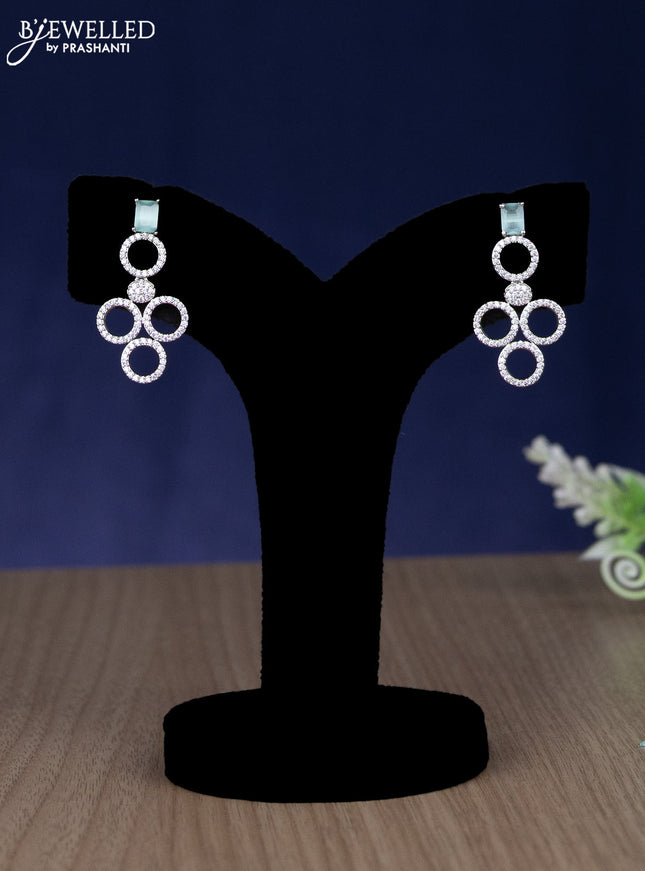 Zircon necklace with mint green and cz stones