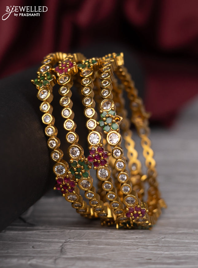 Antique bangle with kemp and cz stones