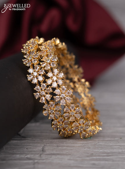 Antique bangle floral design with cz stones
