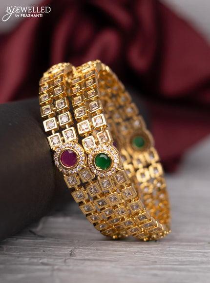 Antique bangle with kemp and cz stones