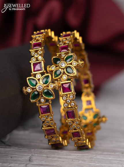 Antique bangle with kemp and cz stones