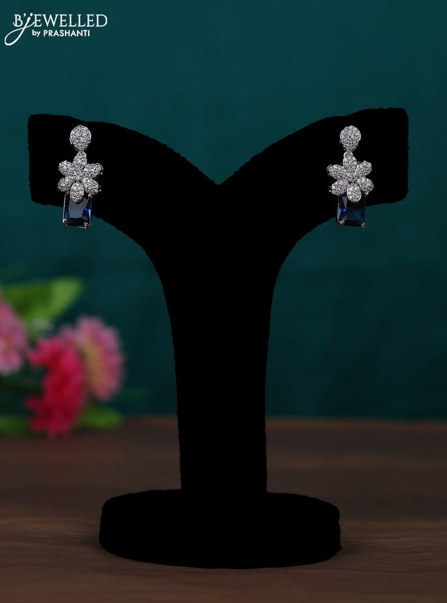 Zircon earring with sapphire and cz stones