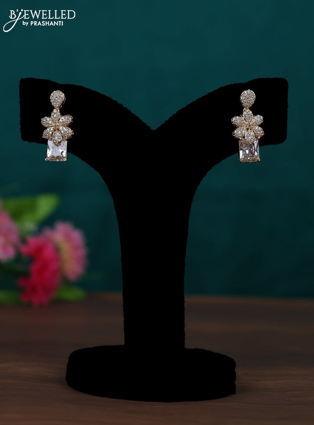 Zircon earring with cz stones in gold finish