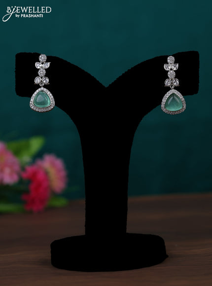 Zircon earring with mint green and cz stones
