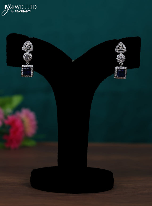 Zircon earring with sapphire and cz stones