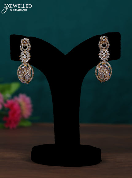 Zircon earring with cz stones in gold finish