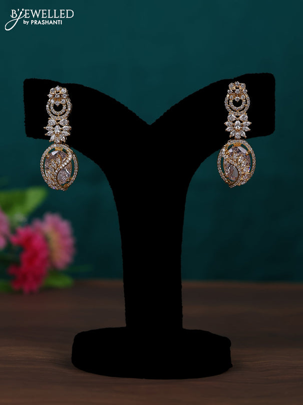 Zircon earring with cz stones in gold finish