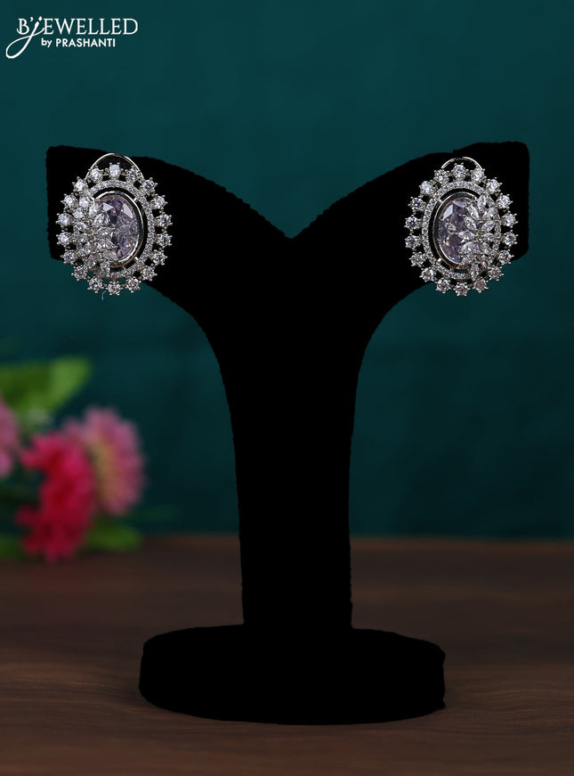 Zircon earring with cz stones