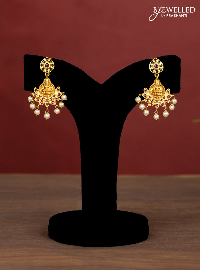 Jaipur crystal beaded multilayer light blue necklace with lakshmi pendant