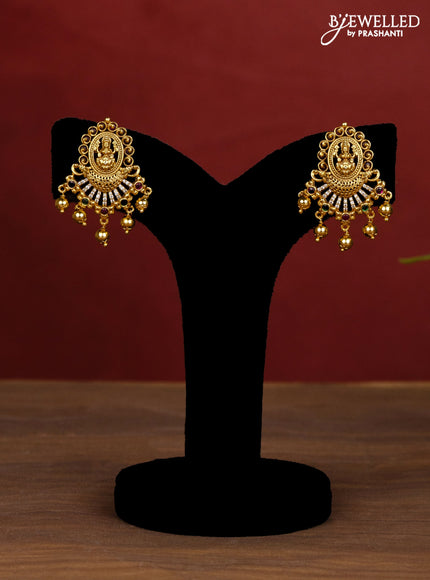 Jaipur crystal beaded multilayer red necklace with lakshmi pendant