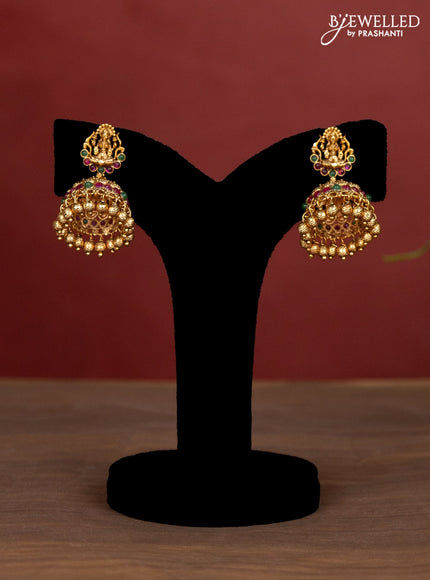 Jaipur crystal beaded multilayer yellow necklace with lakshmi pendant