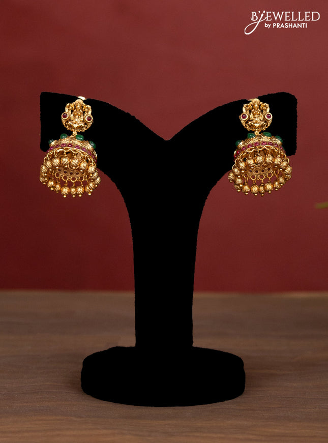 Jaipur crystal beaded multilayer light blue necklace with lakshmi pendant