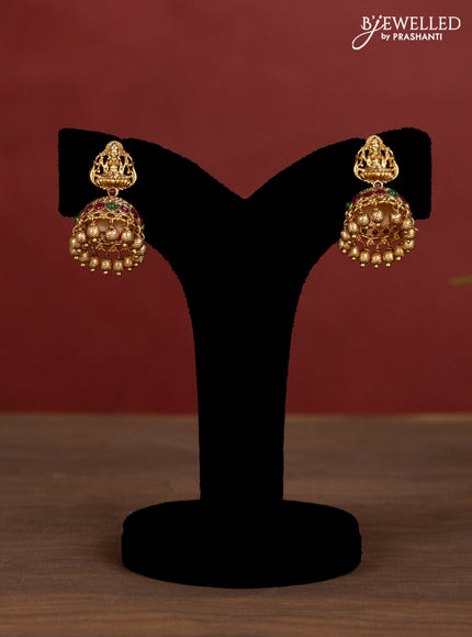 Jaipur crystal beaded multilayer light blue necklace with lakshmi pendant