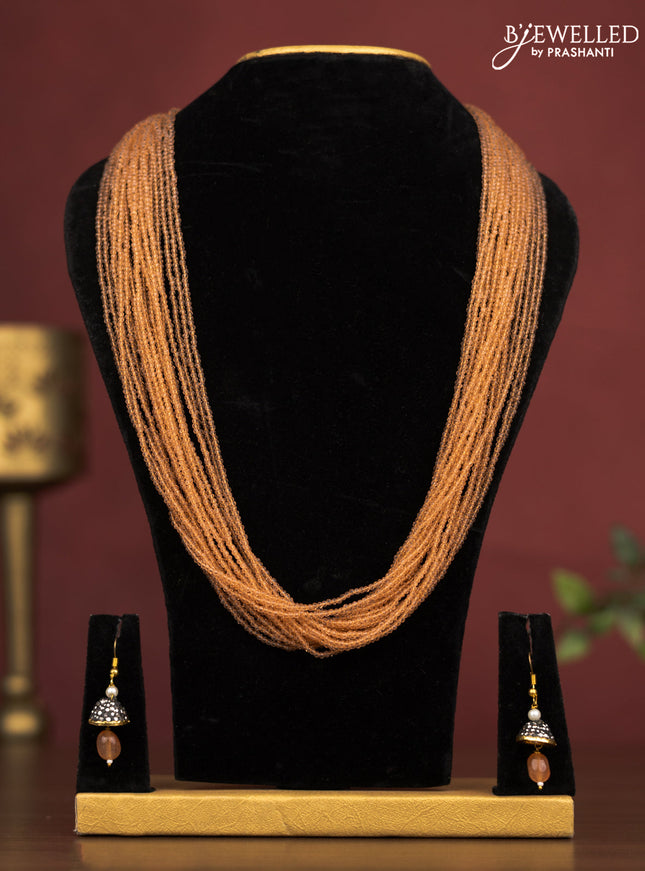 Jaipur multilayer beaded orange necklace