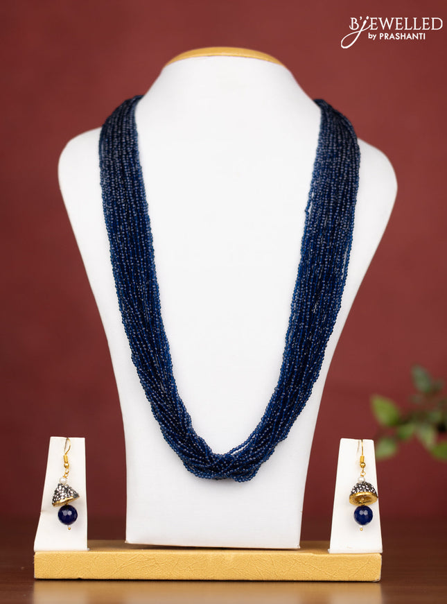 Jaipur multilayer beaded navy blue necklace