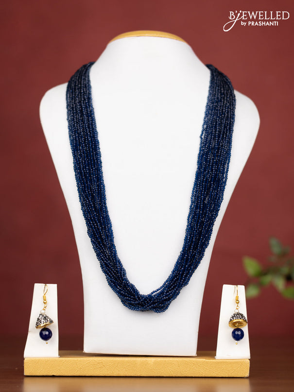 Jaipur multilayer beaded navy blue necklace