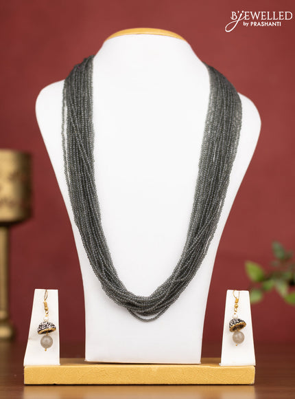 Jaipur multilayer beaded grey necklace