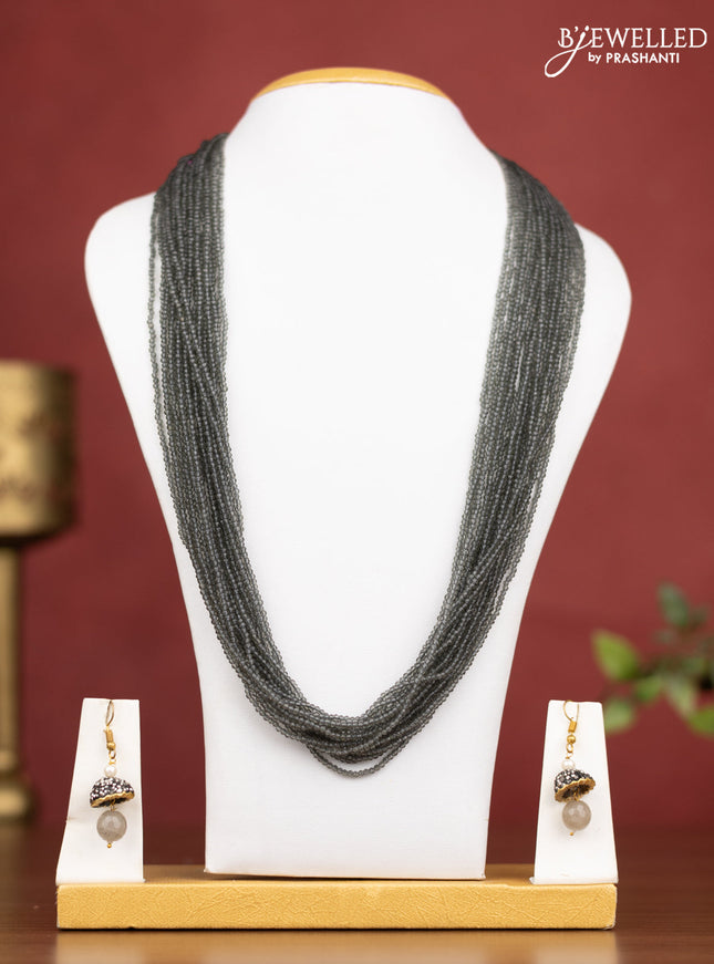Jaipur multilayer beaded grey necklace
