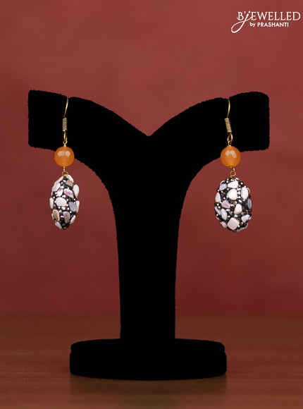 Jaipur multilayer beaded orange necklace with crystal beads