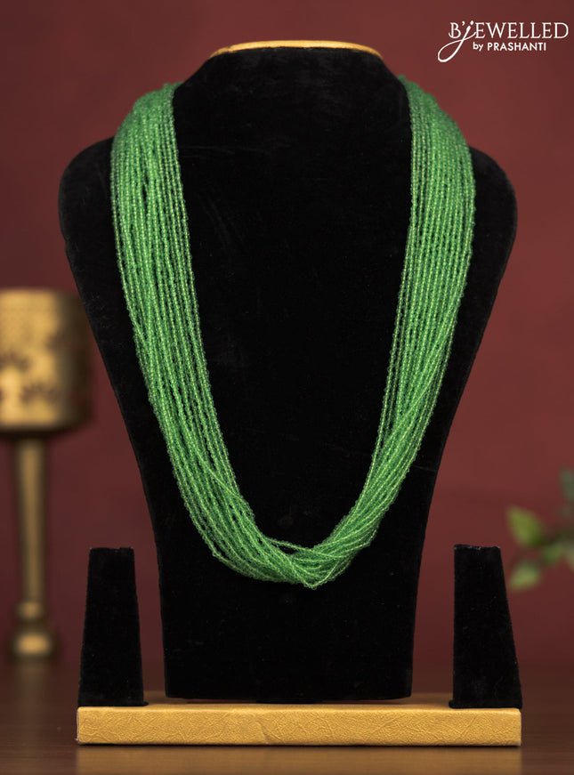 Jaipur multilayer beaded green necklace without earings