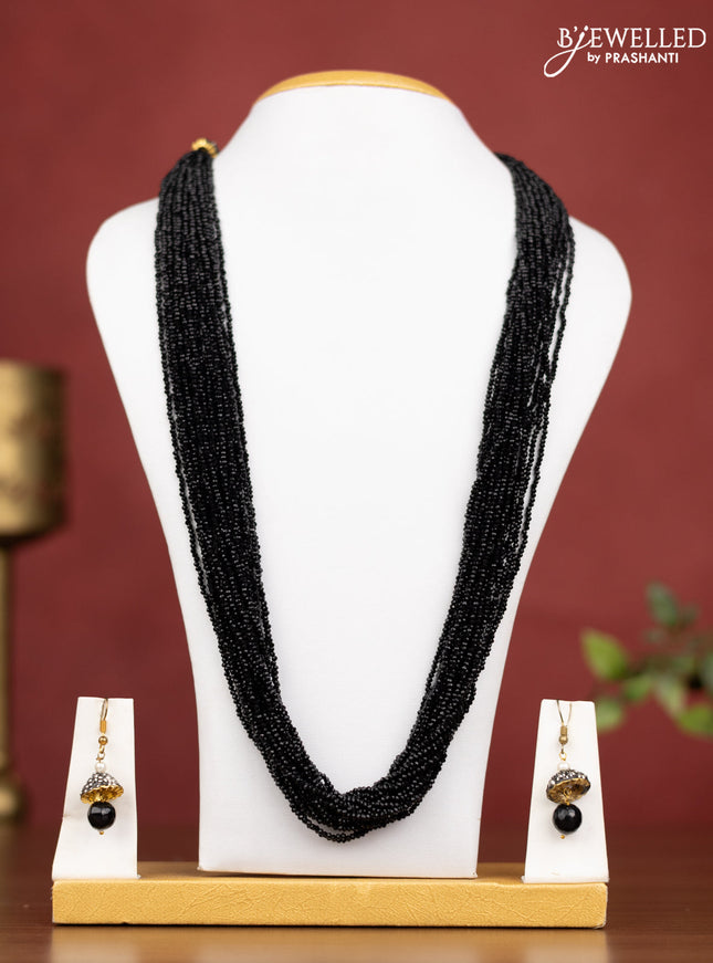 Jaipur multilayer beaded black necklace