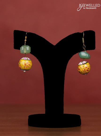 Jaipur multilayer beaded green necklace with meenakari beads