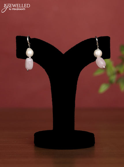 Pearl double layer necklace with baby pink beads