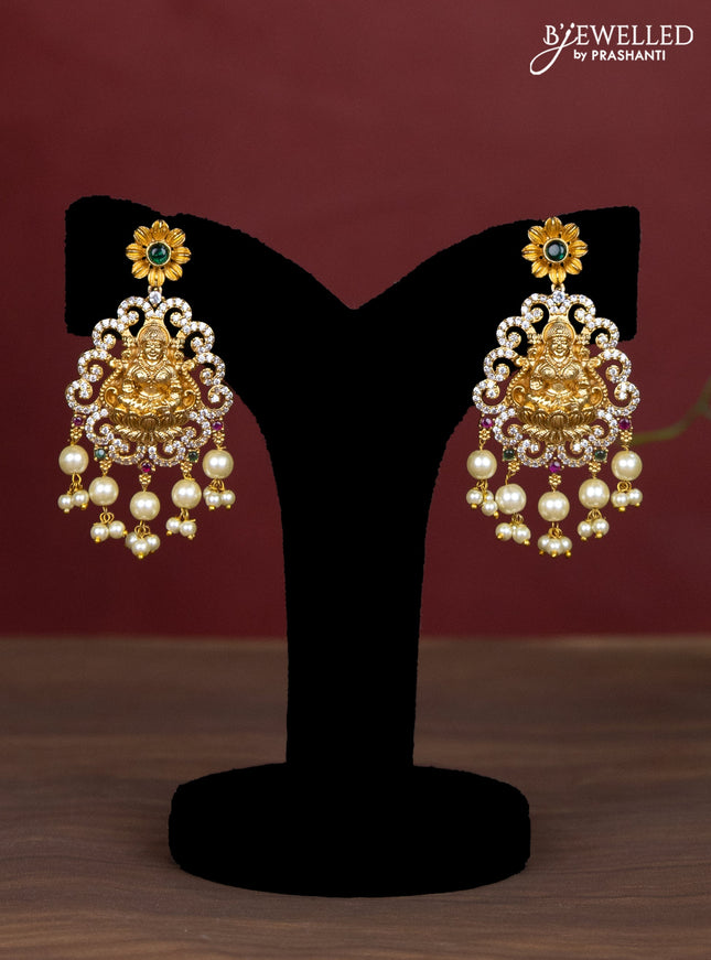 Jaipur multilayer beaded navy blue necklace with lakshmi pendant and pearl hangings