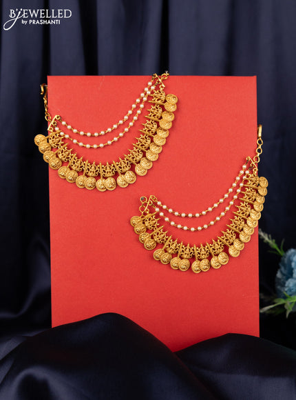 Antique triple layer maatal with lakshmi kasu design