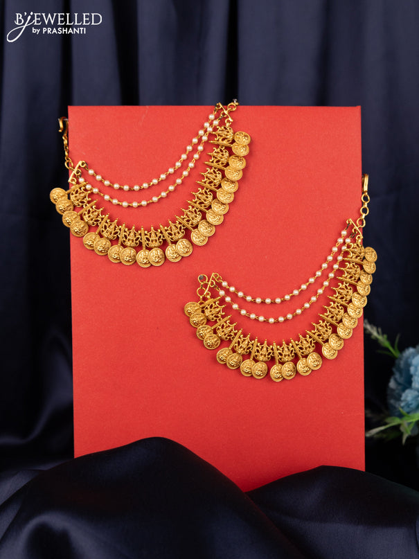 Antique triple layer maatal with lakshmi kasu design