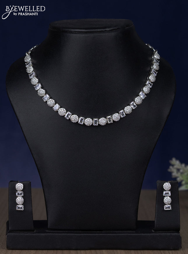 Zircon necklace with cz stones