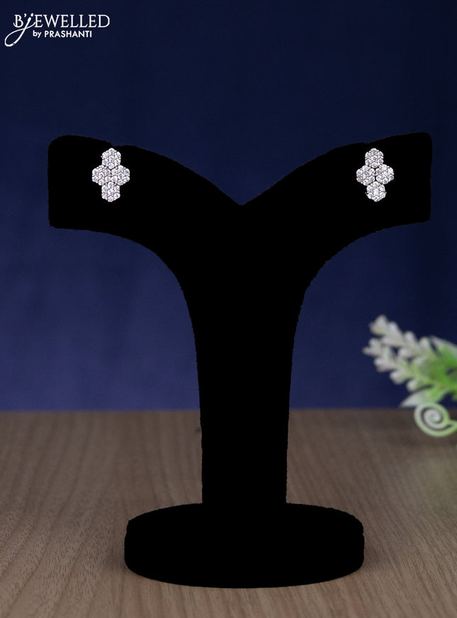 Zircon necklace floral design with cz stones