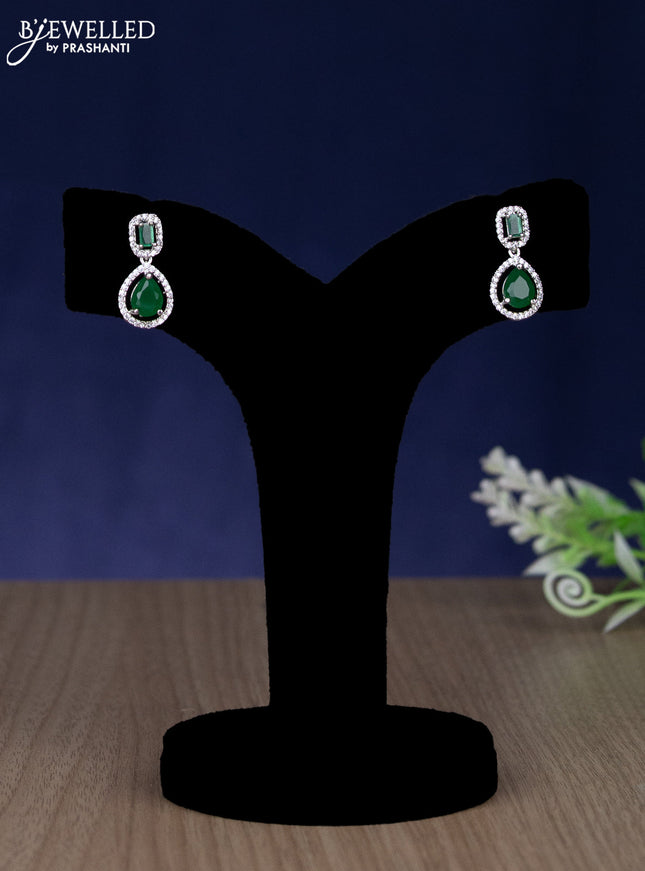 Zircon necklace with emerald & cz stones