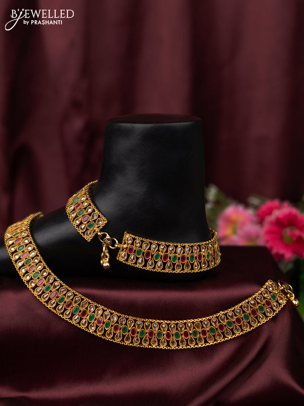 Antique anklet with kemp and cz stone