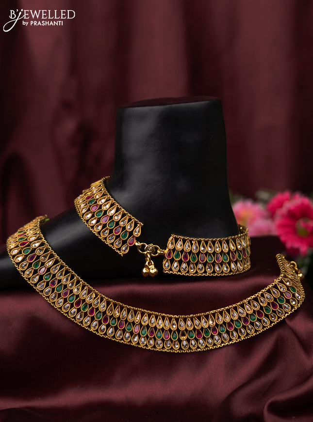 Antique anklet with kemp & cz stone