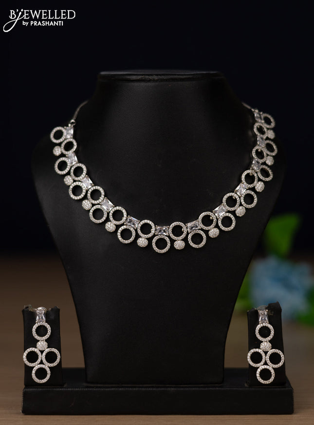 Zircon necklace with cz stones