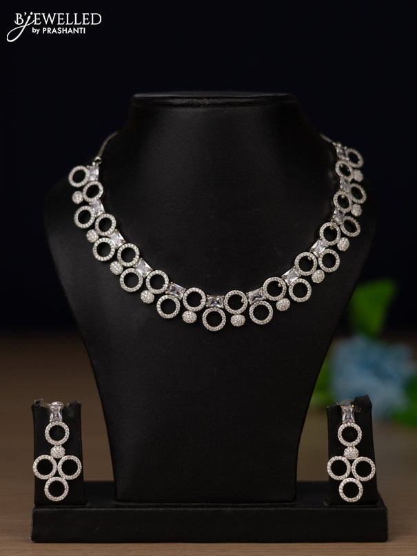 Zircon necklace with cz stones