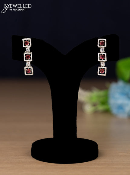 Zircon necklace with ruby and cz stones