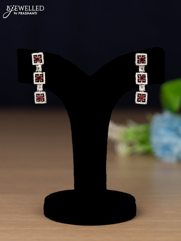 Zircon necklace with ruby and cz stones