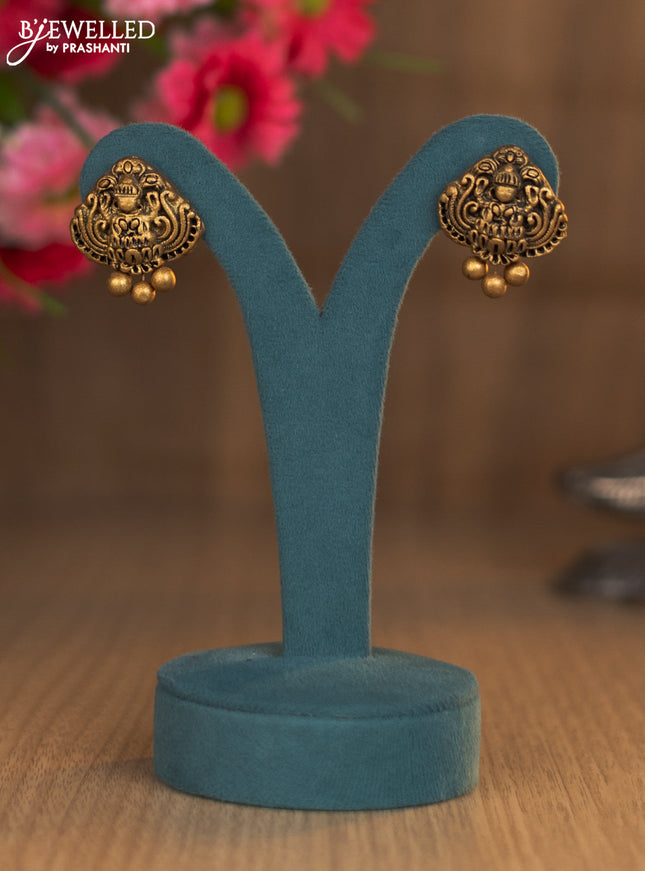 Terracotta necklace cz stone with lakshmi pendant