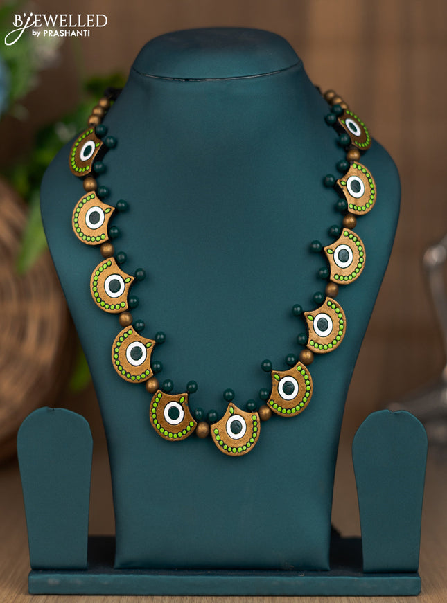 Teracotta diya shape necklace without earring