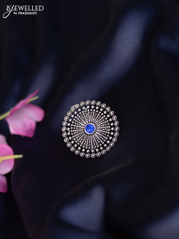 Oxidised ring with sapphire stones